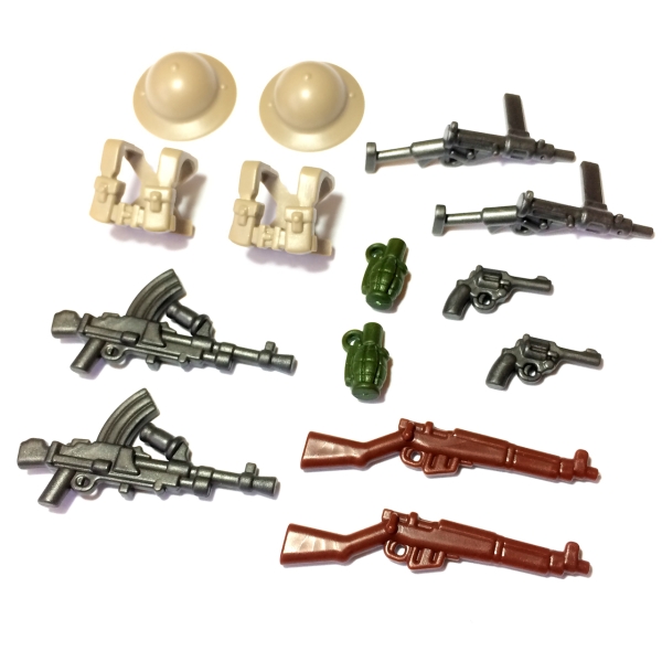 BrickWarriors 2.5 WW2 Britische Infanterie Armee Zubehör Set